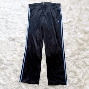 Adidas Lightweight Straight Leg Athletic Pants ClimaCool Black and Blue Large